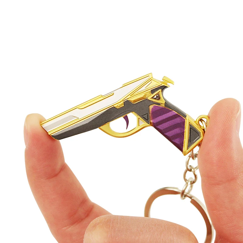 Valorant Melee Reaver Keychain Spectrum Skin 9cm Pistol Model Alloy Weapon Game Peripherals Samurai Sword Gift Toys for Boys