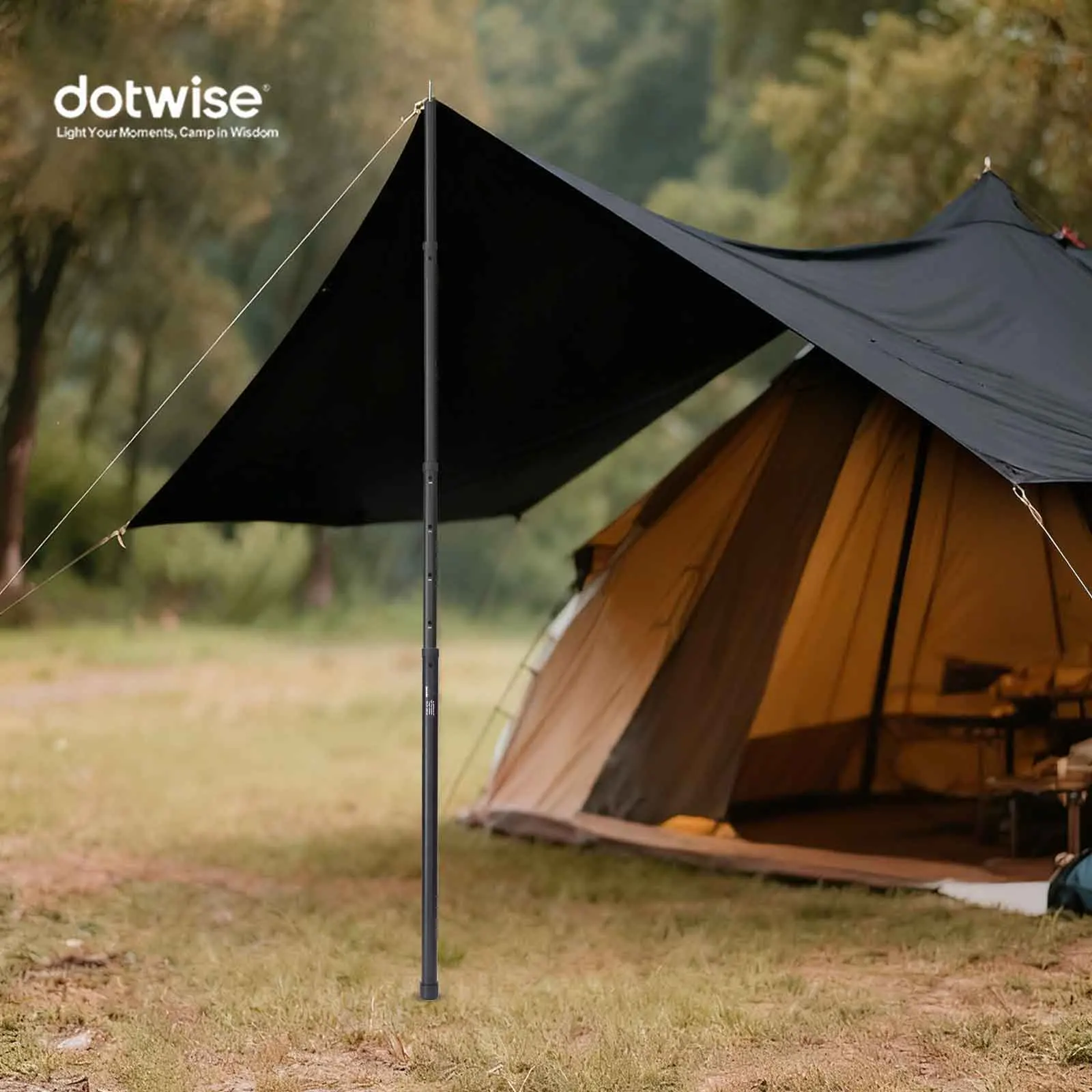 DOTWISE Outdoor Camping Tent Pole Retractable Aluminum Alloy Canopy Pole Waterproof Cloth Beach Sunshade Support  Pole view 4
