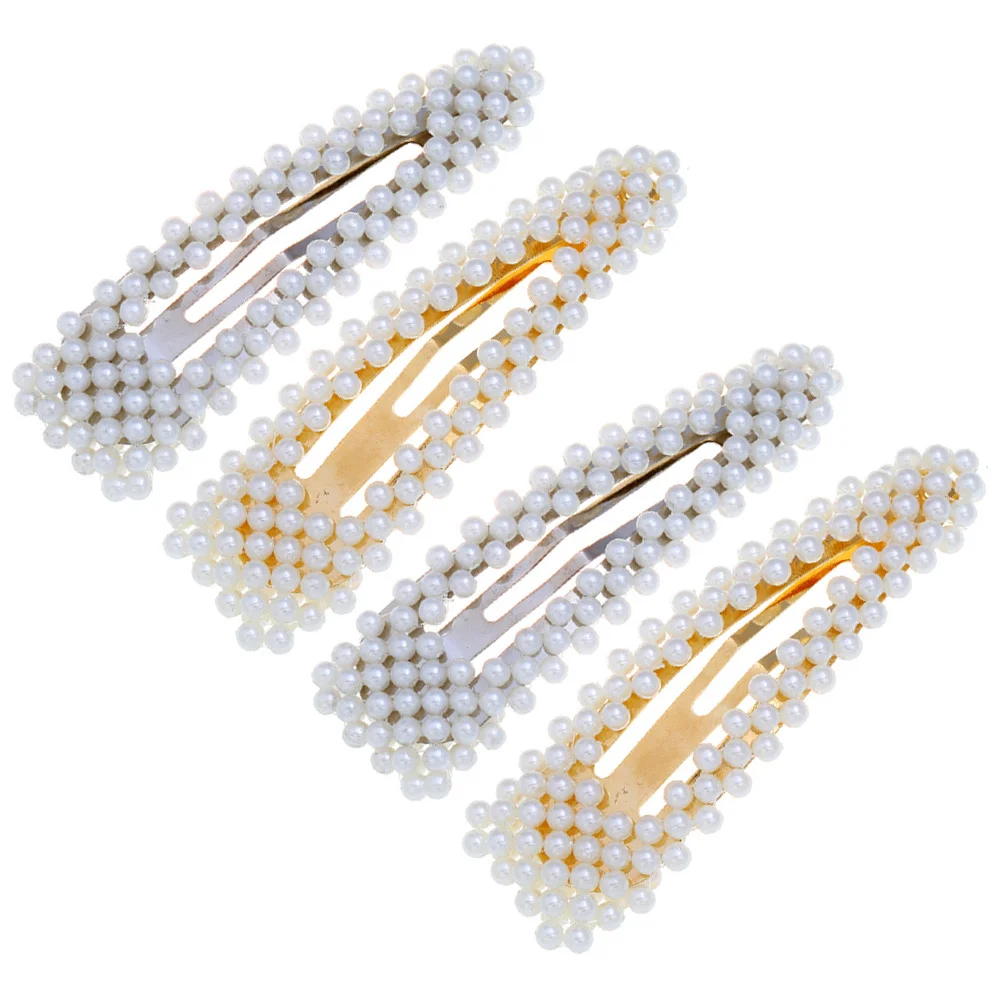 

4pcs Pearl Clips For Women Elegant Barrette Styling Clips Thin Hair Bridal Wedding Party Decorative Accessories Hair Jewelry