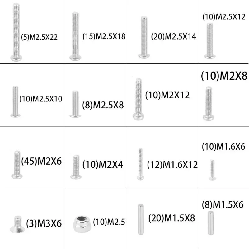 Metal M1.6 M2 M2.5 Screws Fastener Kit Repair Tools for TRX4M 1/18 RC Car Spare Parts Upgrade Accessories