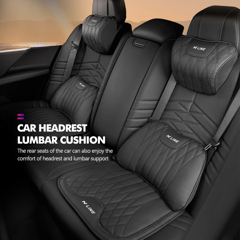 Car Neck Headrest Pillow Rest Head Support Cushion Lumbar For Hyundai N Line Tuscon NX4 I20 I30 I10 Sonata Elantra view 2