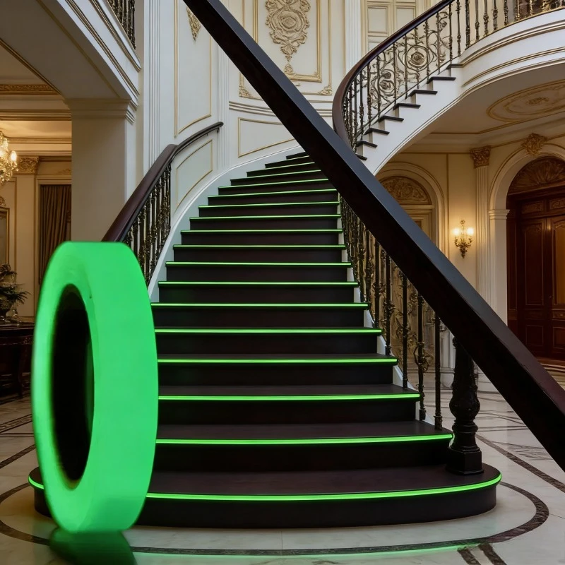 1CM*3M Luminous Tape Green Fluorescent Stair Fire Warning Stickers Stage Anti-collision Safety Glow in Dark Luminescent Tape