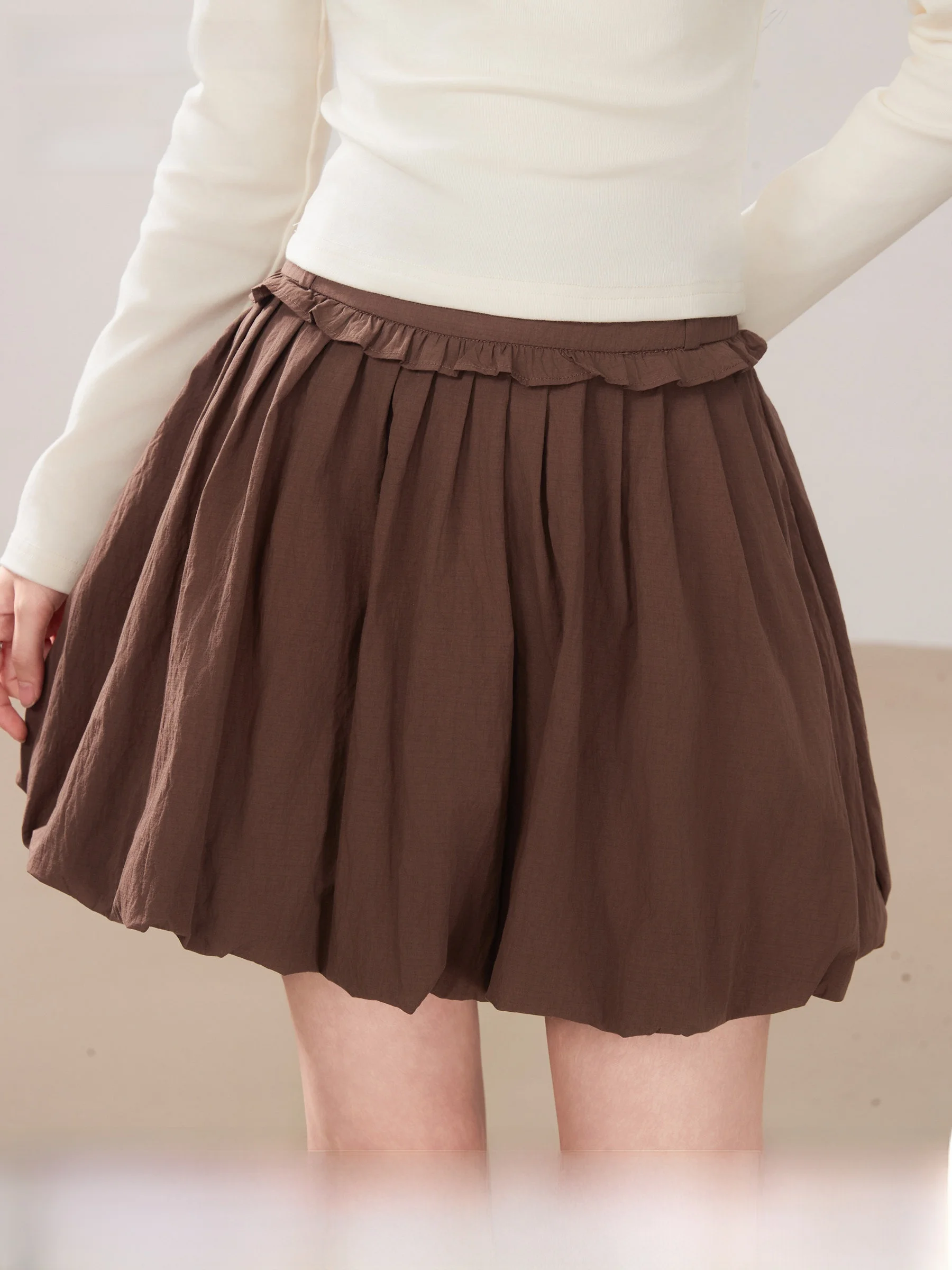 

Slimming A-Line Half Skirt with Bloom Design for Women Breathable Skin-Friendly Polyester Fiber High Waist Short Skirt
