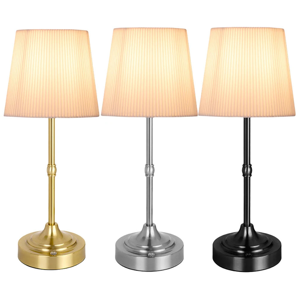 

Cordless LED Metal Table Lamp USB Rechargeable 5200mAh Portable Fabric Shade Desk Lamp 2200K Warm Light Bedside Dining Room Lamp