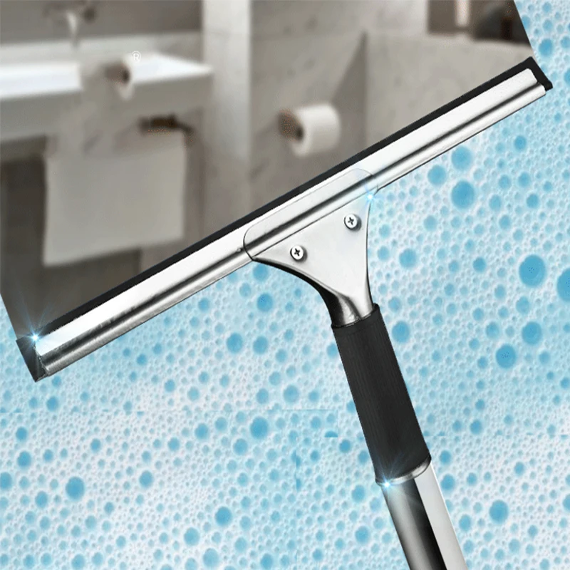 Multi-Surface Squeegee Window Wiper - Rubber Blade Glass Cleaning Tool for Bathroom Shower Home Car & Dining Table
