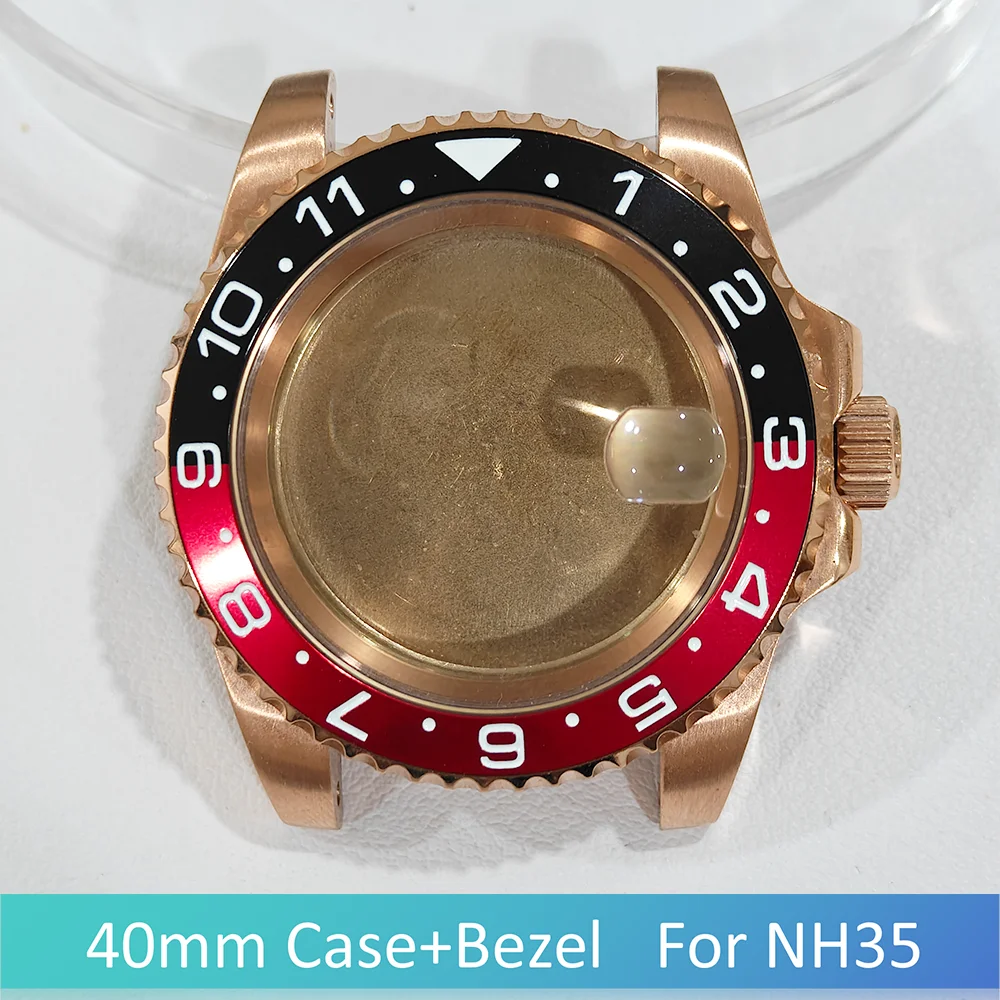 Per NH35 Cassa 40MM Vetro zaffiro piatto Acciaio inossidabile 316L Fondo sigillato Orologio automatico Materiale metallico Accessori per orologi