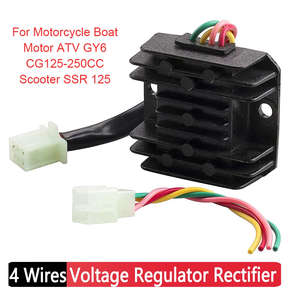 4 Wires Voltage Regulator Rectifier Current Rectifier Motorcycle Regulator Rectifier for ATV GY6 CG125-250CC Scooter SSR 125