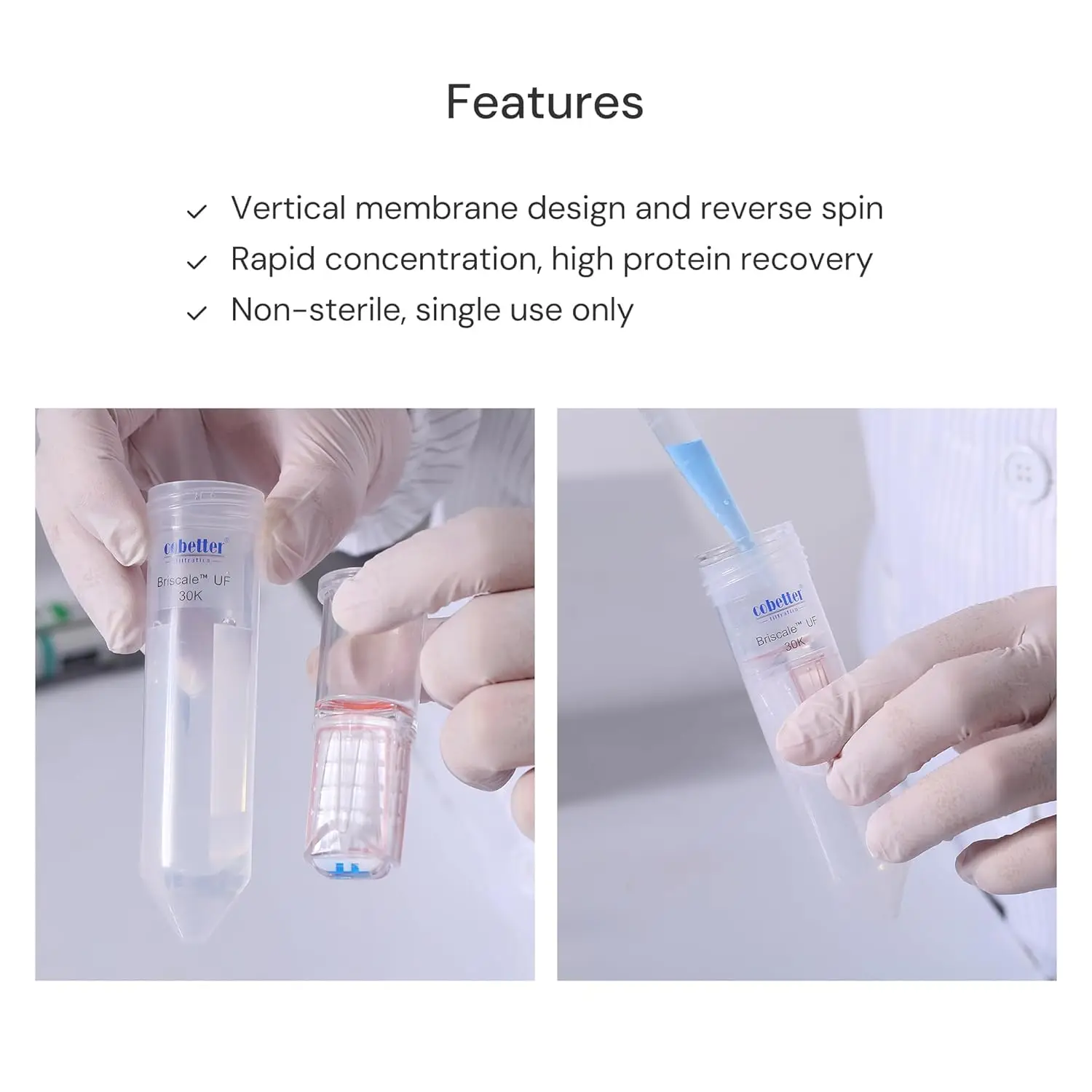 3kDa Ultra-Zentrifugalfiltereinheit, 15 ml Polypropylen-Zentrifugenröhrchen mit RC-Membran, Schraubverschlüssen, einzeln verpackt, 1 Stück – Detail 5