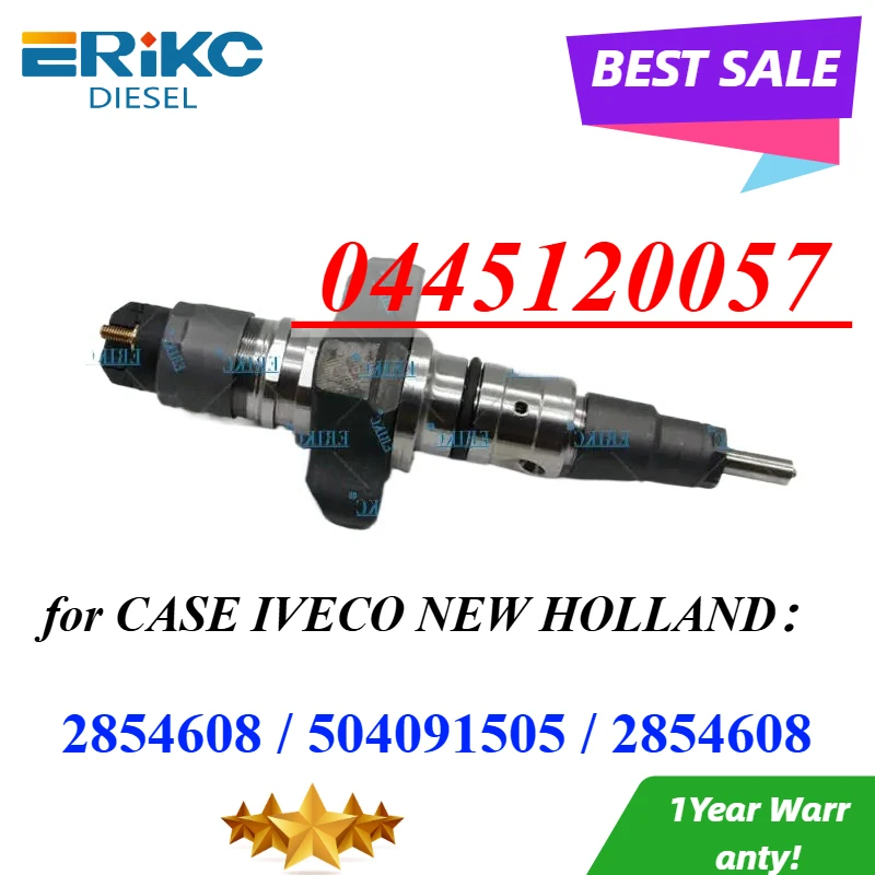 

New 0445120057 Fuel Injector 0 445 120 057 Common Rail Sprayer 0445 120 057 for CASE IVECO NEW HOLLAND 2854608 504091505 2854608