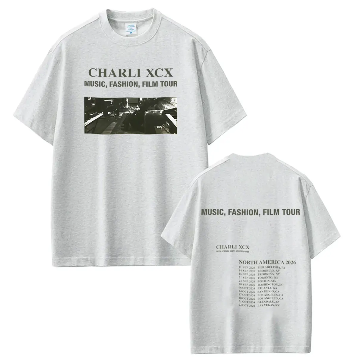 CHARLI XCX  Album Music, Fashion, Film Tour 2026 Print T-shirt Men Women Hip-hop T-shirt Loose Casual Cotton Vintage T-shirts