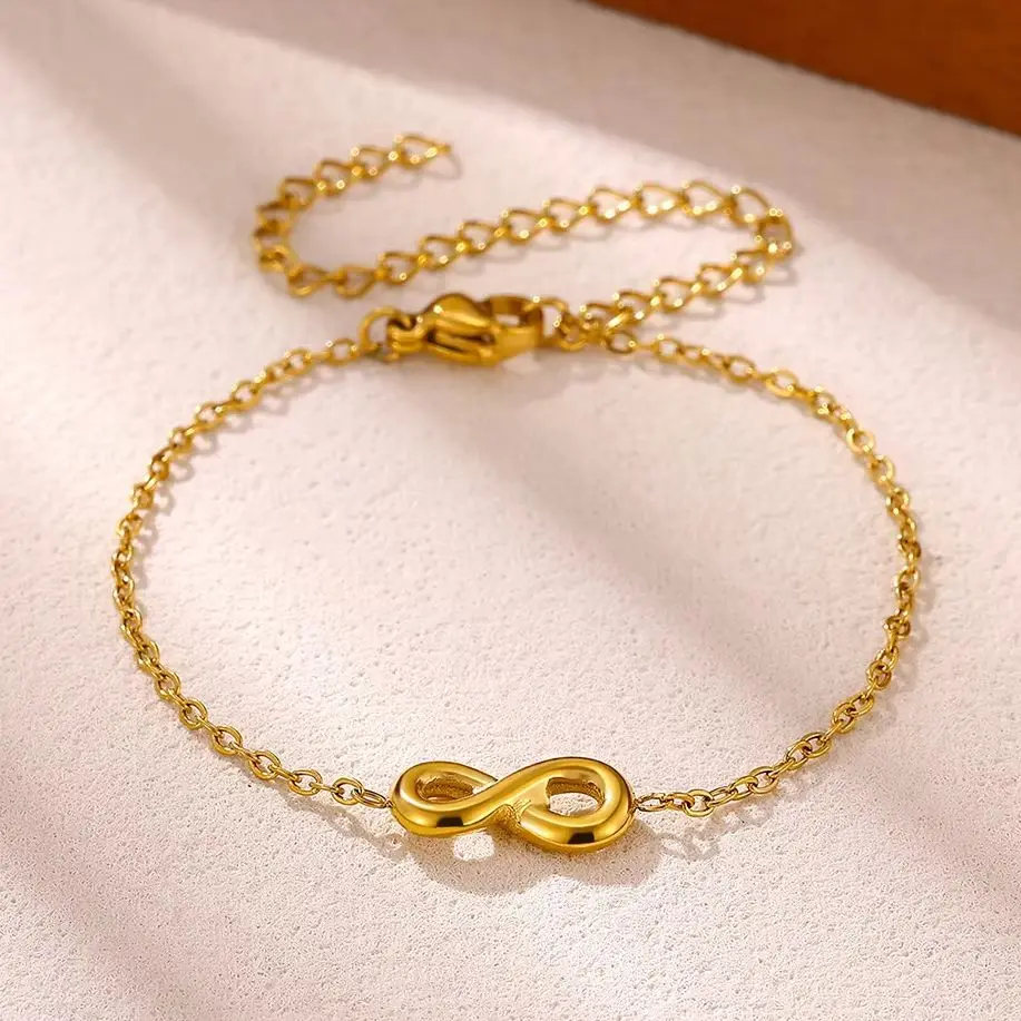 Armband mit dem Unendlichkeitssymbol aus Edelstahl, 8-Zeichen-Design, für Damen, minimalistischer Schmuck aus Edelstahl, ideal für den täglichen Gebrauch, günstige Damenaccessoires.