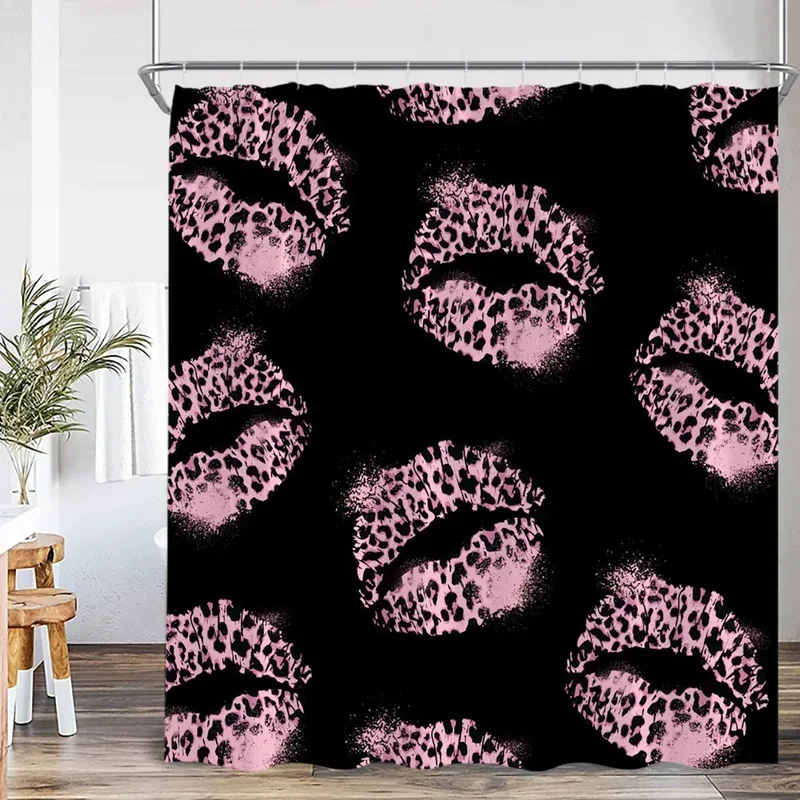 

Kiss Love Shower Panther Сексуальный принт губ Романтическая мода Декор для ванной комнаты Женщина Девушка Современная ткань для штор для ванной с HXT6@!