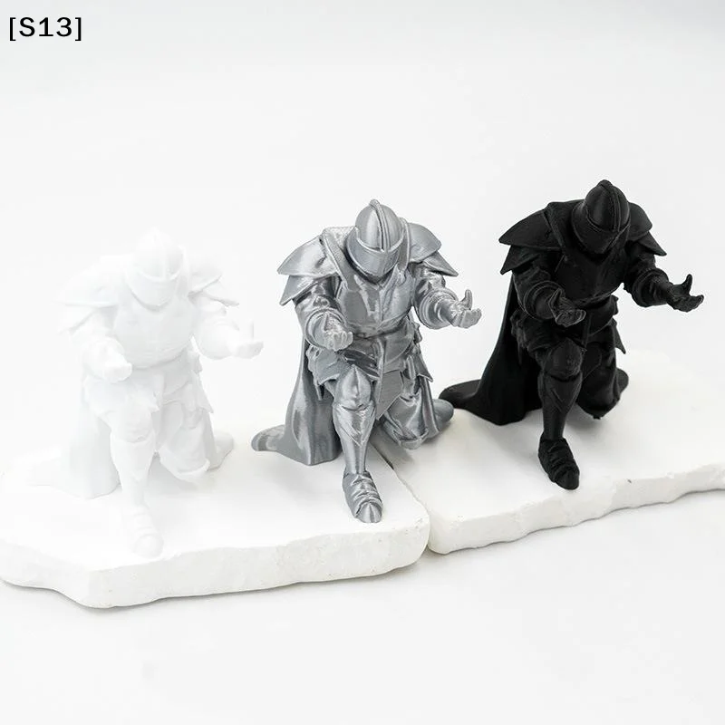 Creative -Style Single Kneeling Knight Pen Holder Armor Knight Kneeling Figurine Pen Holder Desktop Stand Storage Decor[Q]Q@