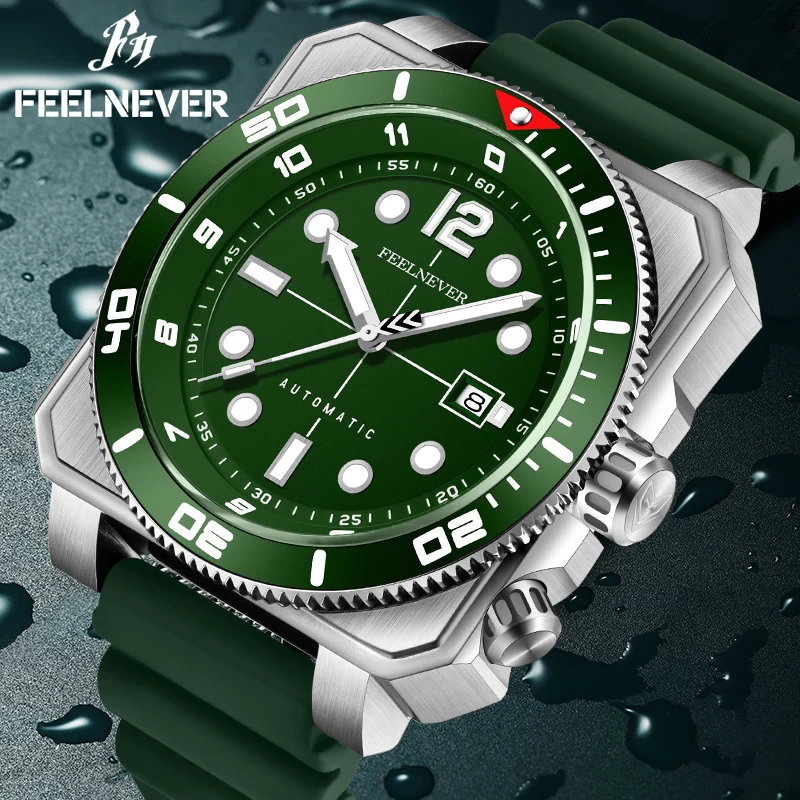 

FEELNEVER 2026 New Automatic Mens Watch LIGE Fashion Luxury Mechanical Watches Men 300M Waterproof Luminous Wristwatches Reloj