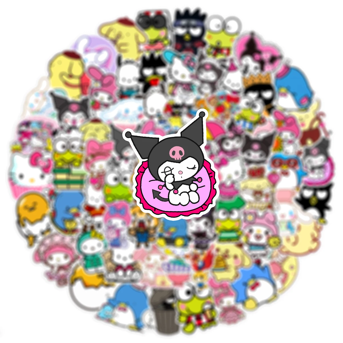 50/100pcs Kawaii My Melody Kuromi Hello Kitty Stickers for Kids Girls DIY Stationery Diary Cute Cartoon Sanrio Sticker Decals