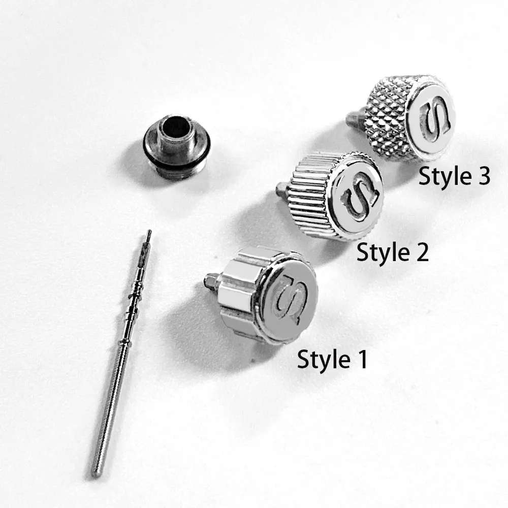 Screw-in GMT Dive Case Silver Crown Replace Watch Crown None 'S' Engraved and Engraved Signed 'S' Fits NH34 NH 35 NH36 Movement