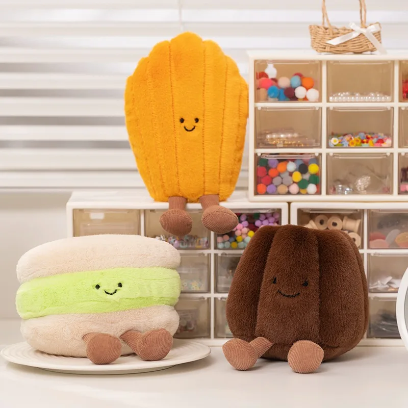 Cartoon Dessert Party Cute Egg Tart Macaroon Plush Doll Dew Li Creative Food Living Room Ornaments Pet Toys