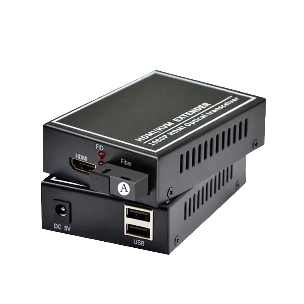 hit productMini 1080P USB KVM Fiber Optic Extender Optical Fiber Video Converter  20km Single Mode for CCTV Security Systems