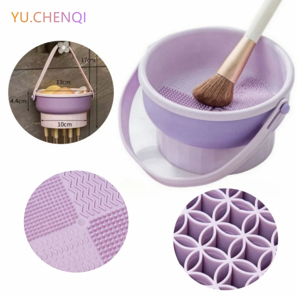 

Makeup Brush Folding Cleaning Bowl Cosmetic Powder Puff Beauty Egg Eyeshadow Brush Scrubber Women Makeup Cleaner Drying Tools