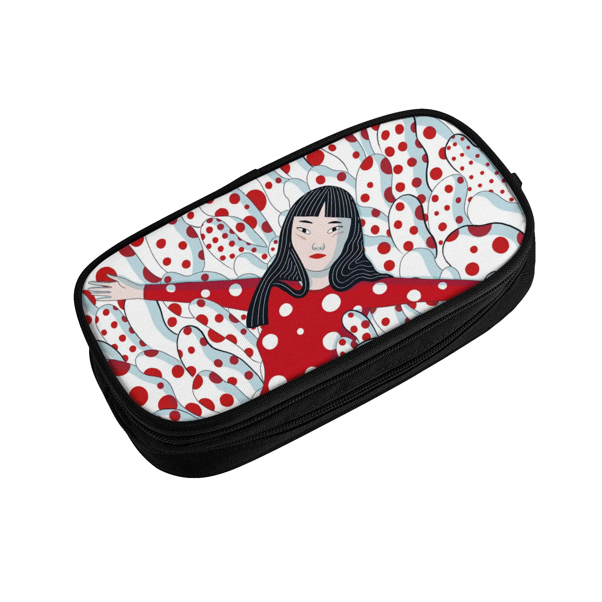 Kawaii Yayoi Kusama Abstract Art Pencil Case for Girls Boys  Large Storage Pen Bag Box School Accessories
