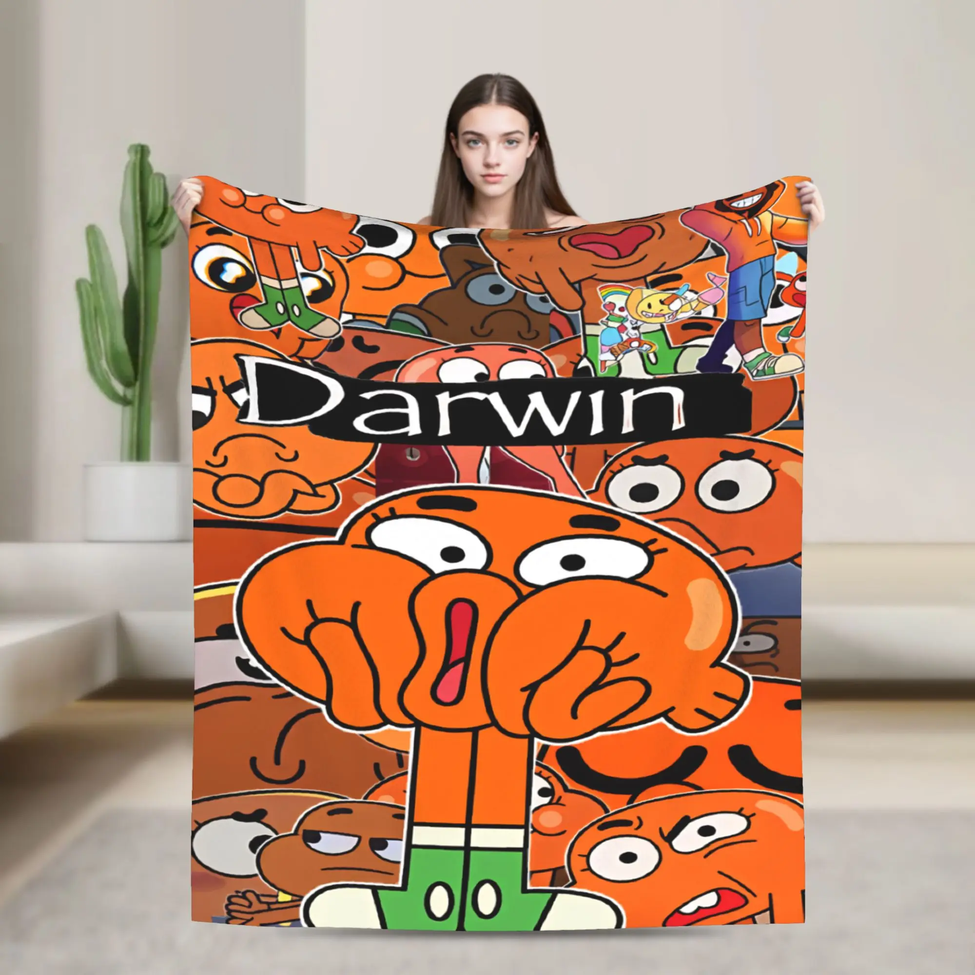 The Amazing World Of Gumball  Soft Warm Blanket  Decorative Plush Throw Blanket Funny Bedroom Flannel Bedspread Sofa Bed Cover