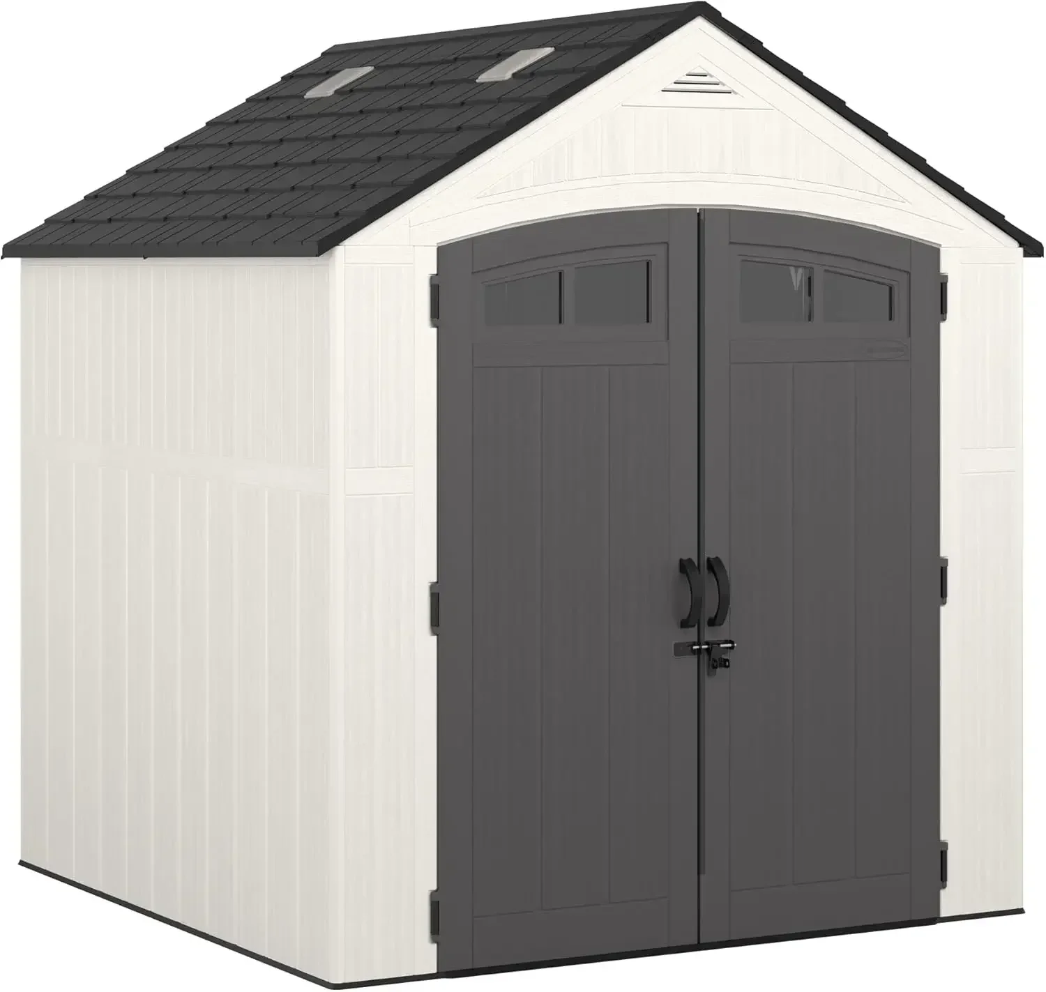 

Outdoor Storage Shed With Double Doors Windows Skylights Lockable Capacity Resin Floor Made In Usa