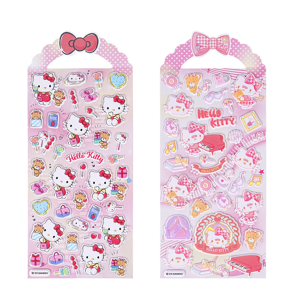1/4Pcs Kawaii Sanrio Kitty 3d Bubble Stickers Sakura Creative Girl'S Diy Phone Case Camera Decoration Children'S Reward Toy
