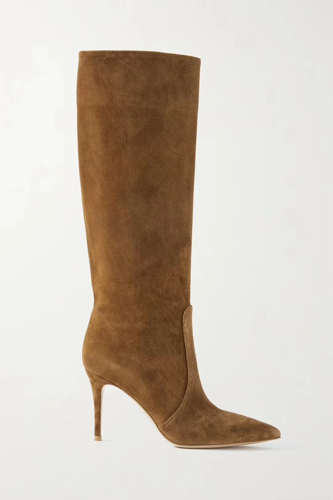 2024Autumn/Winter New Brown Suede Pointed Thin Heel Ultra High Heel Fashion Boots Sleeve Knee Length Boots brown long boots