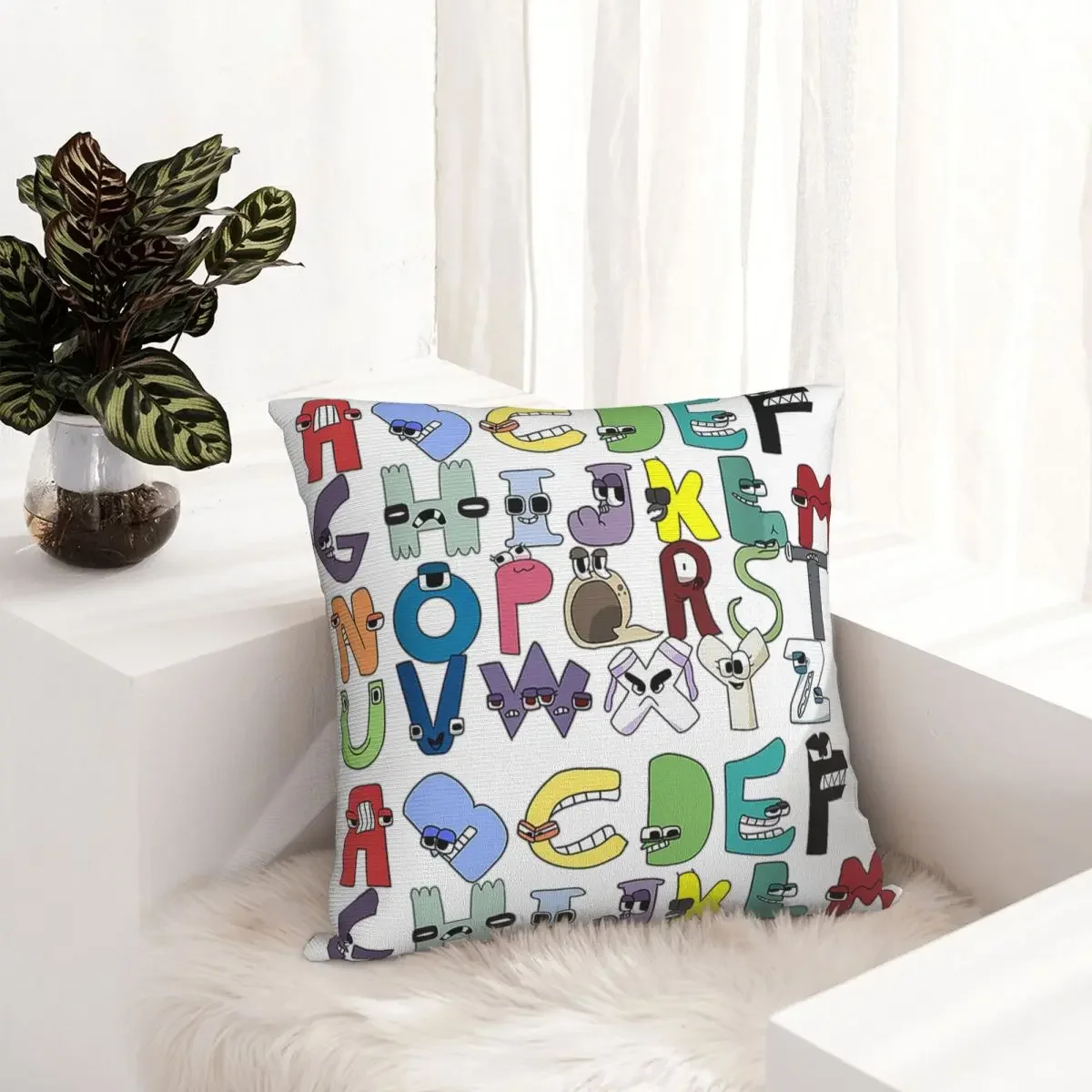 Villain Letter Abc Throw Pillow Cover Polyester Decorative Pillow Boys Matching Evil Alphabet Lore Fashion Pillowcase