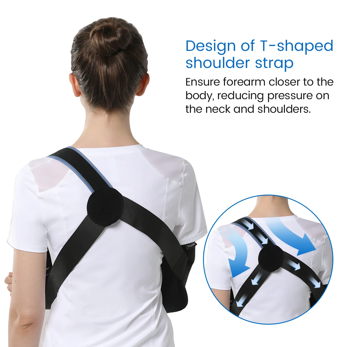 VELPEAU Arm Sling for Elbow Fracture and Dislocation Medical Shoulder Support Immobilizer Universal for Both Hands for Sleeping