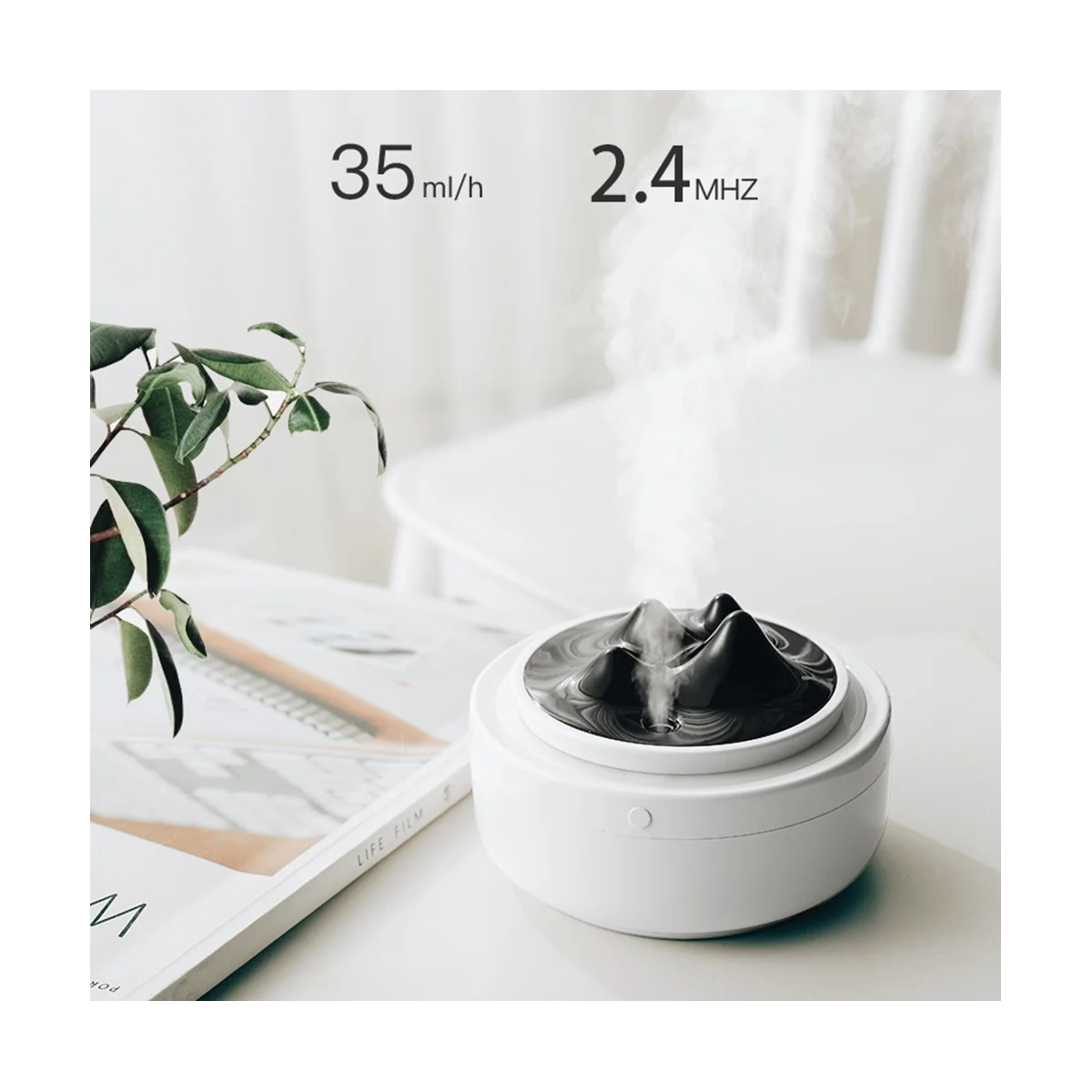 Mountain Views Humidifier Mini USB Aromatherapy Night Light Atomizing Air Humidifier for Bedroom Home Desktop Office-A