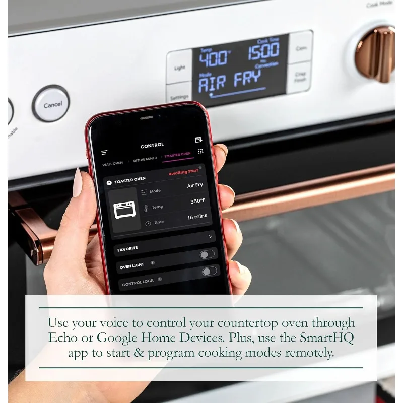 Oven with 14 essential cooking modes, including Air Fry, WiFi & Smart Connected, Voice Control, Countertop , Matte White