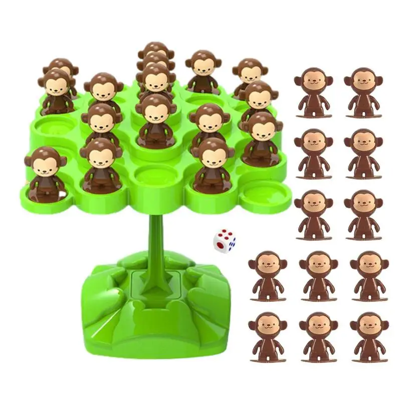 Mini Monkey Balancing Tree para Tabletop Game, empilhável, plástico, Montessori Math Toy, Desktop Toys, cor aleatória, interação