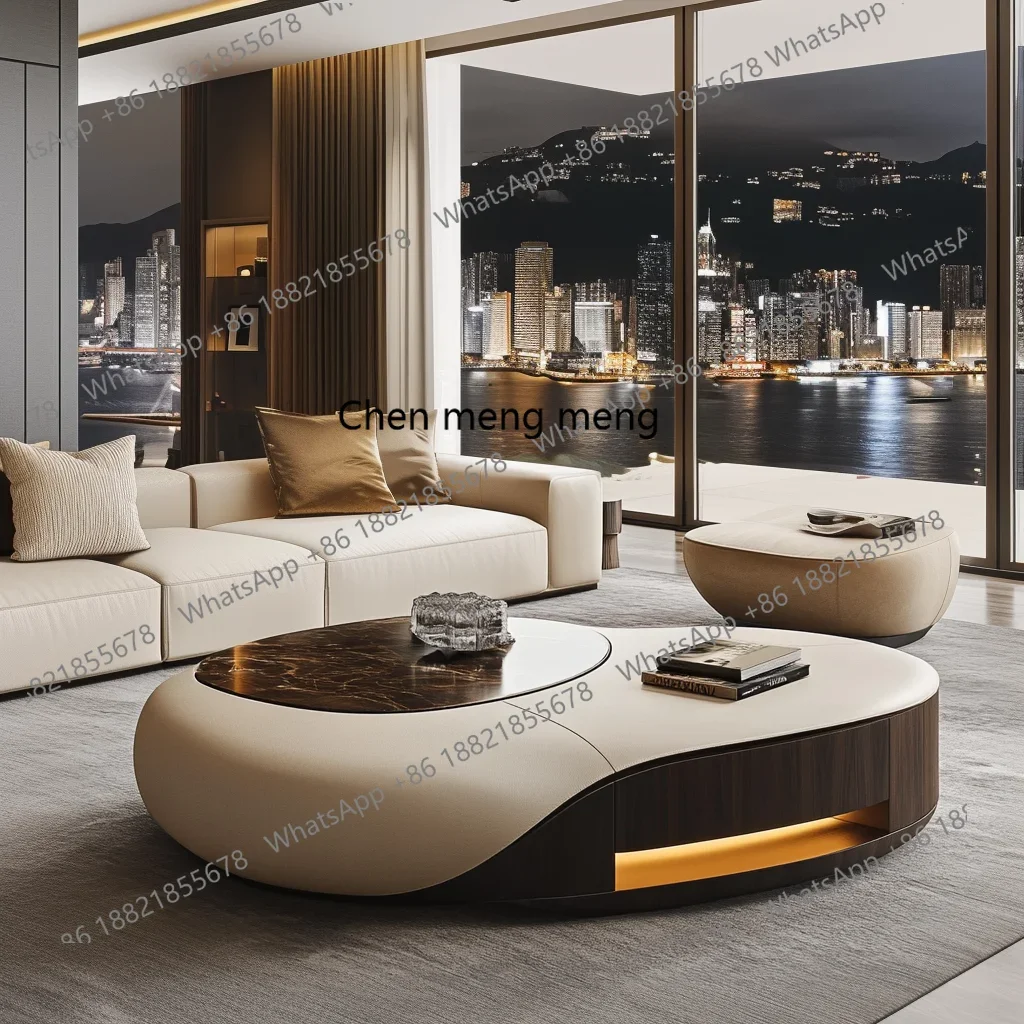 

Hot sales Italian light luxury coffee table living room custom square modern design large flat floor luxury stone light luxury v