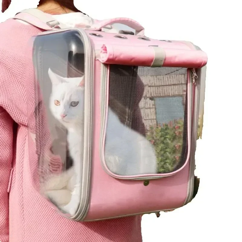 Pet Cat Carrier Backpack Breathable Cat Travel Outdoor Shoulder Bag For Small Dogs Cats Portable Packaging Carrying Pet Supplies