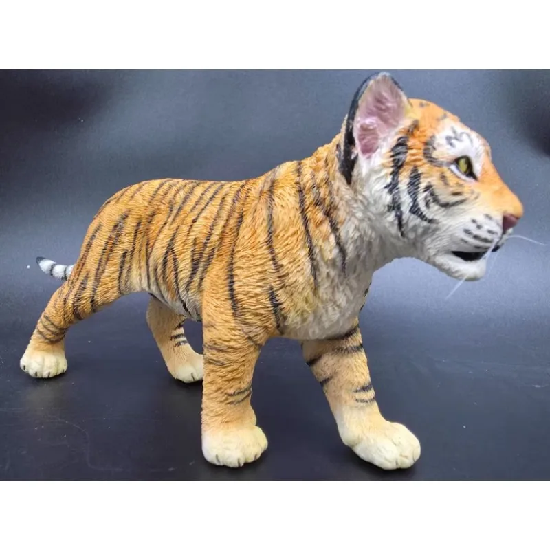 JXK 1/6 Scale Simulation Lovely Little Tiger Handmade Resin Animal Model Fit 12inch Toys Scene Desktop Decoration Collect