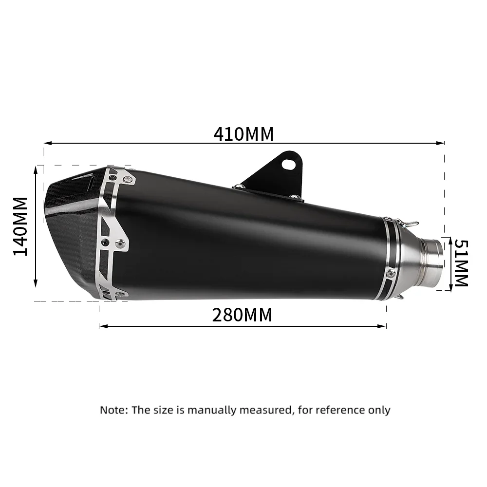 

Высокопроизводительный глушитель из углеродного волокна для мотоцикла, модифицированный глушитель для nmax155, NVX, PCX125, Tmax530, CBR300, Z650,51 мм