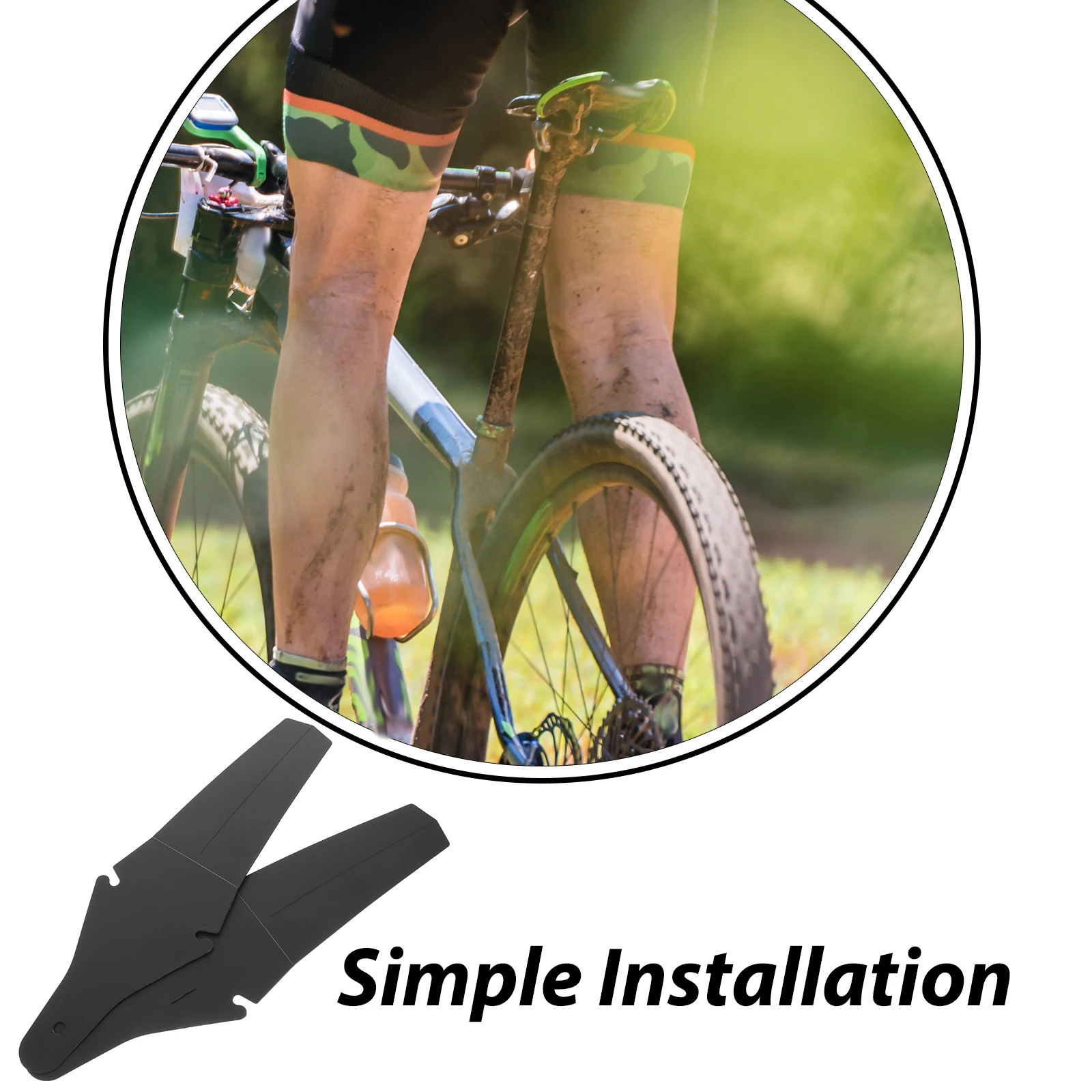 

2pcs Bike Mud Guard Bicycle Fenders Mountain Road Durable Lightweight Easy Install Black Universal Fit