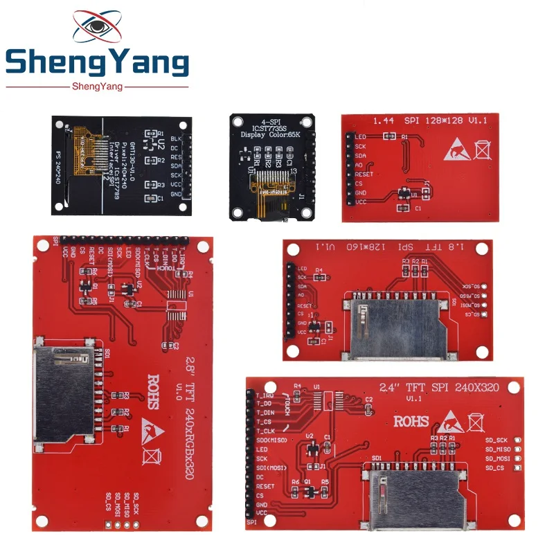 TFT Display 0.96/1.3/1.44/1.8/2.4/2.8/3.5 Inch TFT Full Color Screen LCD Module ST7735 ILI9341 Driver Interface SPI for Arduino