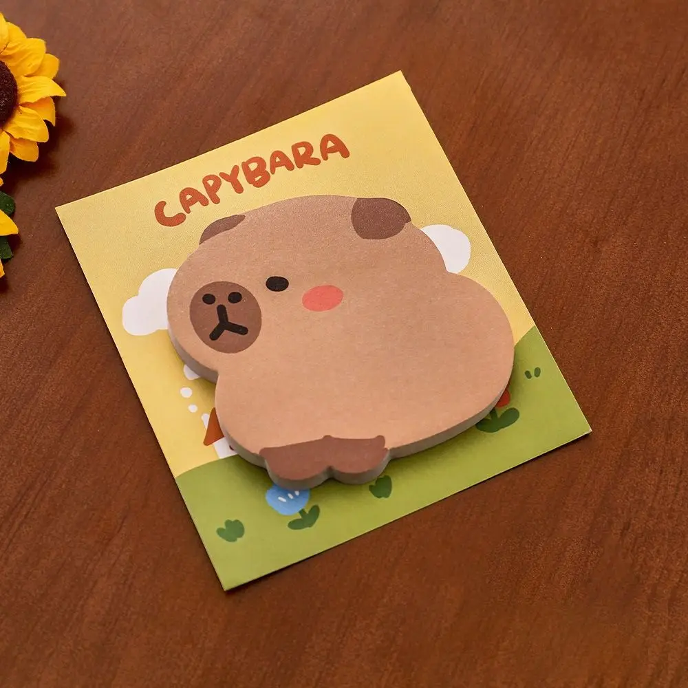 

4 Pcs/Bag Kawaii Capybara Memo Pad Portable Creative N Times Sticky Notes Self-adhesive Durable Message Paper Planner