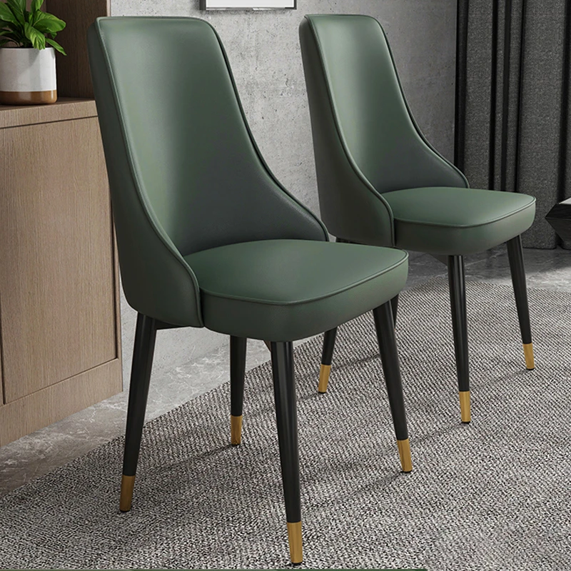 Nordic INS Luxury Leather Dining Chair Latex Pad Comfortable Soft Chair Modern Restaurant Living Room Stool Interior Furniture