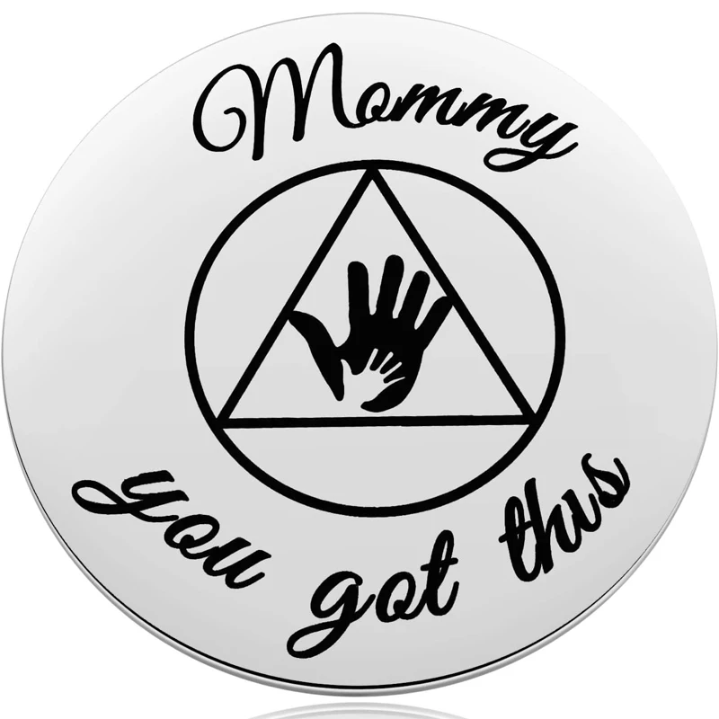 Mommy Daddy You Got This Recovery Coin, Alcoholics Anonymous Token, Sober Birthday Gift for Mom Dad, Unique 12 Step AA Sobriety