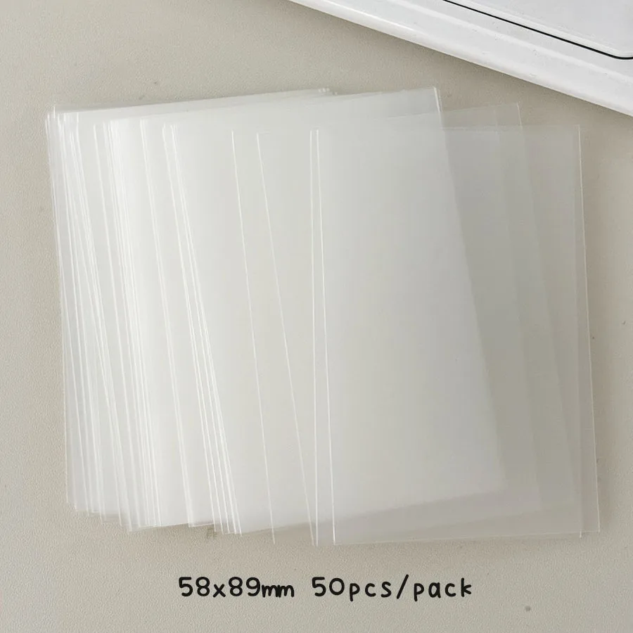 SKYSONIC Neuankömmling 58 x 89 mm 50 Stück mattierte Kartenhüllen, 65 x 90 mm transparente POP-Folien, Postkarten-Organizer-Halter – Detail 5