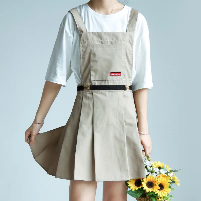 Pleated Skirt Apron Female Kitchen Apron Hairdresser Milk Tea Shop Work Clothes Restaurant Waiter Apron