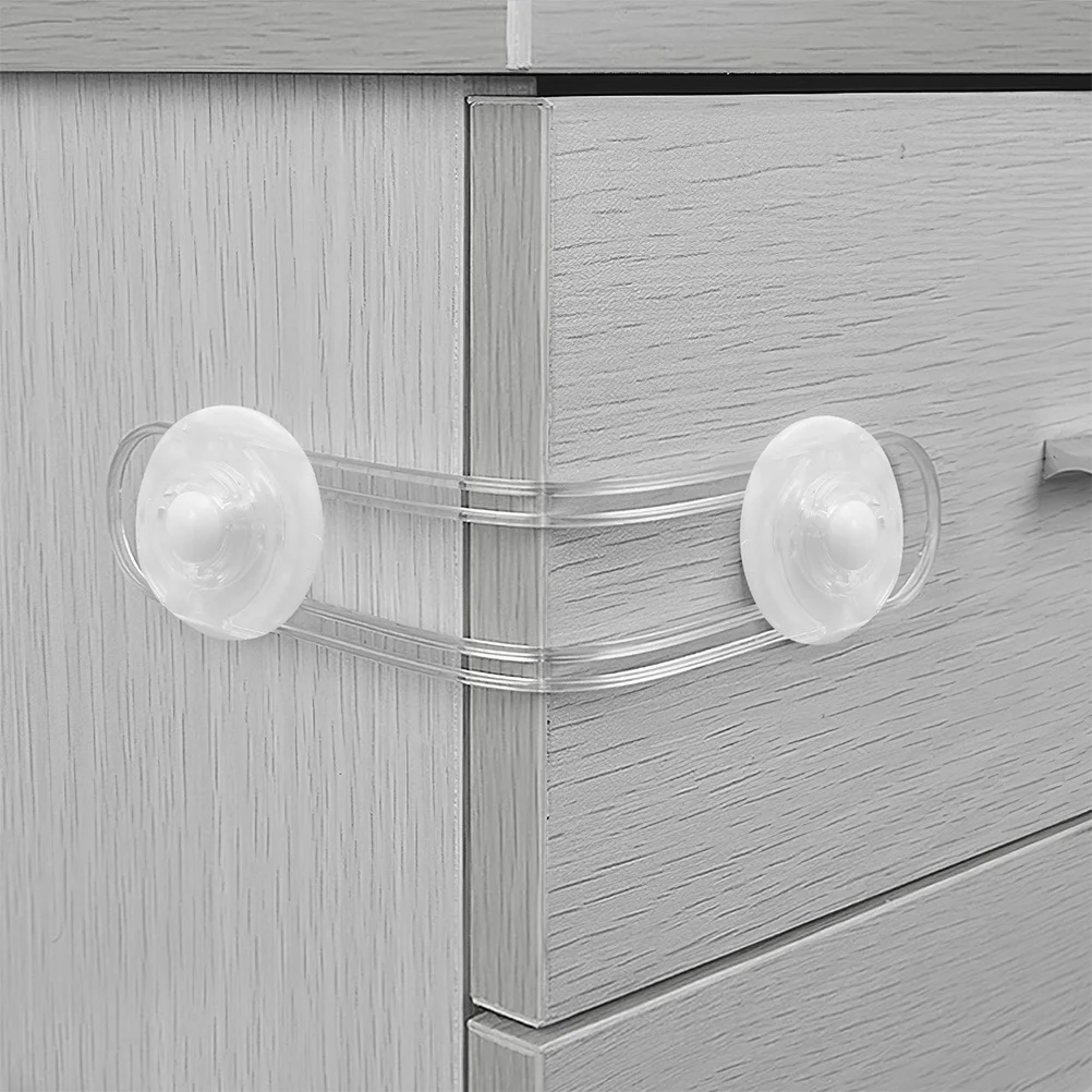 

4Pcs Babyproof Transparent Flexible Cabinet Locks Child Safety Anti-Pinch Drawer Latch Refrigerator Door Lock Childproof