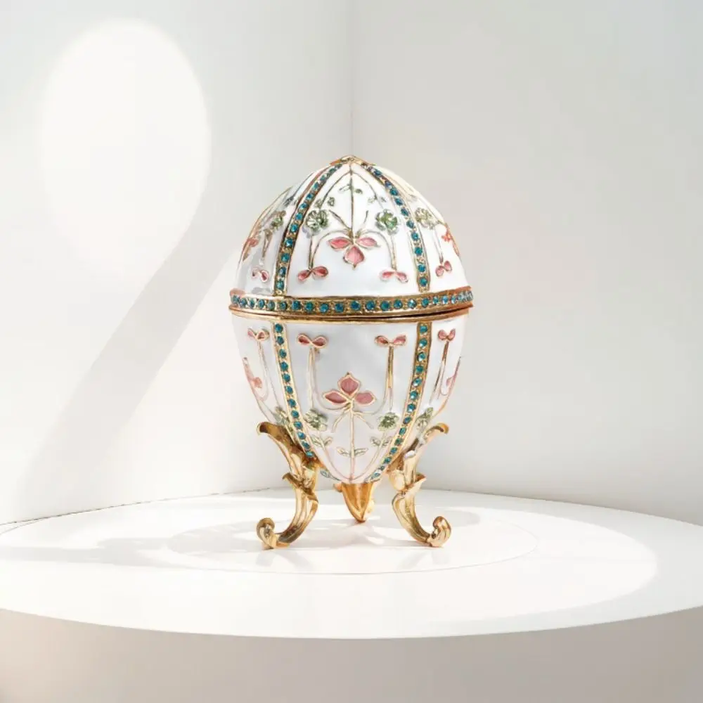 

Beautiful Design Enamel Easter Egg Ornament European Style Luxury Gift Enamel Craft Egg Creative Decor Jewelry Box