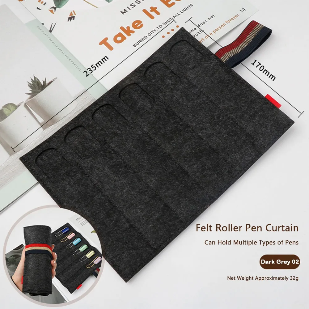 Practical Felt Pen Pouch Multifunctional Pen Curtain Pen Protective Sleeve School Office