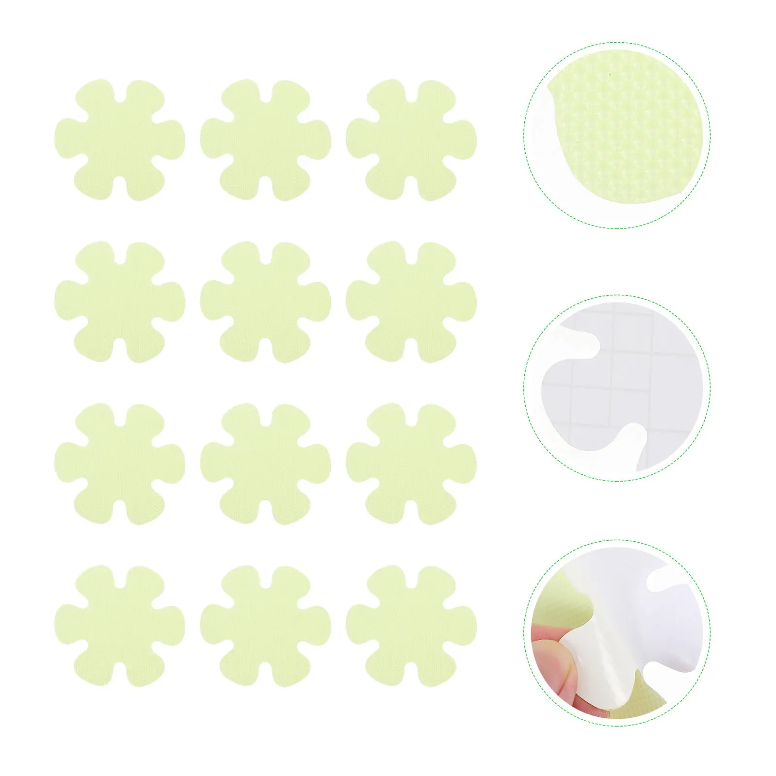 20Sheets Anti-Skid Reflective Tape Bright Fluorescent Safety Warning Strips Stairs Floor Steps Luminous Flower-Shaped Warning
