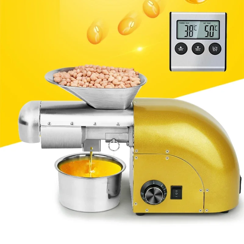 1800W Fully Automatic Commercial Oil Press Machine With Roasting Frying Manual Rosin Press Hydraulic Cold Oil Making Extractor