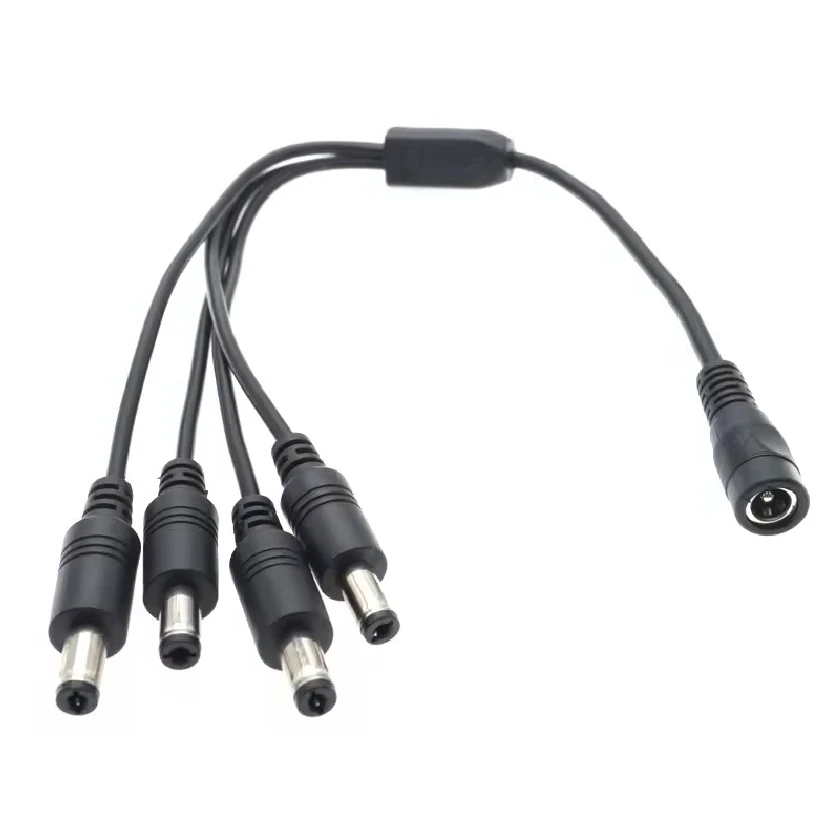 5.5X2.1 مللي متر 1 أنثى إلى 2/3/4/5/6/8 طريقة ذكر تيار مستمر مقسم الطاقة محول القابس 12 فولت موصل الحبل 40 سنتيمتر #6